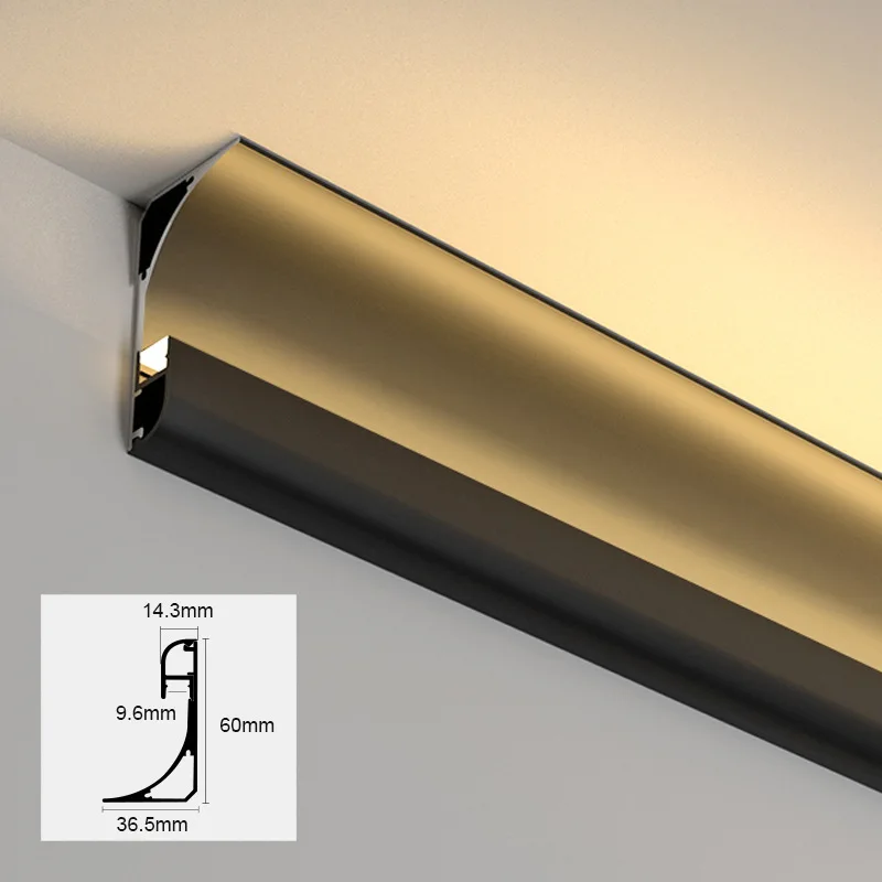 Surface Mounted LED Aluminum Profile Linear Light Channel Holder Corner Wall Ceiling Floor Washer Lamp Indoor Home Decoration