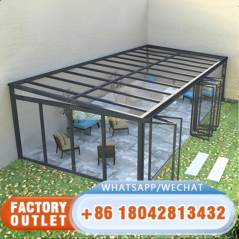 Sunroom Winter Garden Prices Aluminium Low-e Sunroom Glass House Sliding Glass Outdoor Veranda