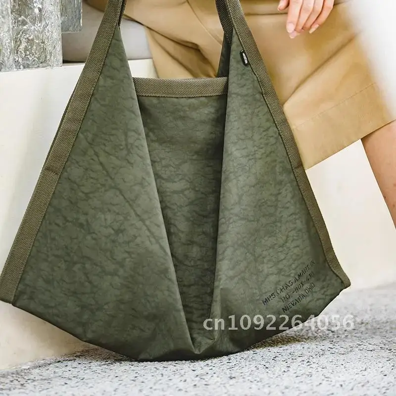 New Designer Tote Bag Vintage Nylon Handbags Large Capacity Autumn Retro Bag Green High Shoulder Quality Maden 2022 Waterproof