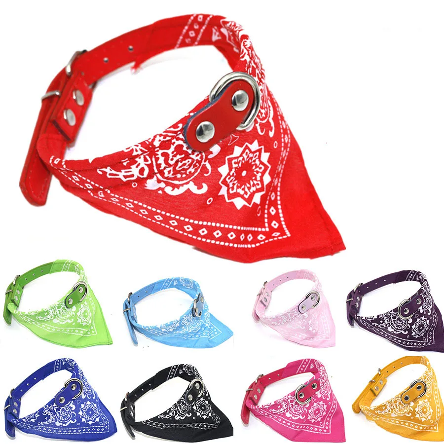 Classic Pet Cat Collar PU Leather Small Dog Scarf Adjustable Puppy Cats Neckerchief trigon Pet Collars Accessories cat necklace