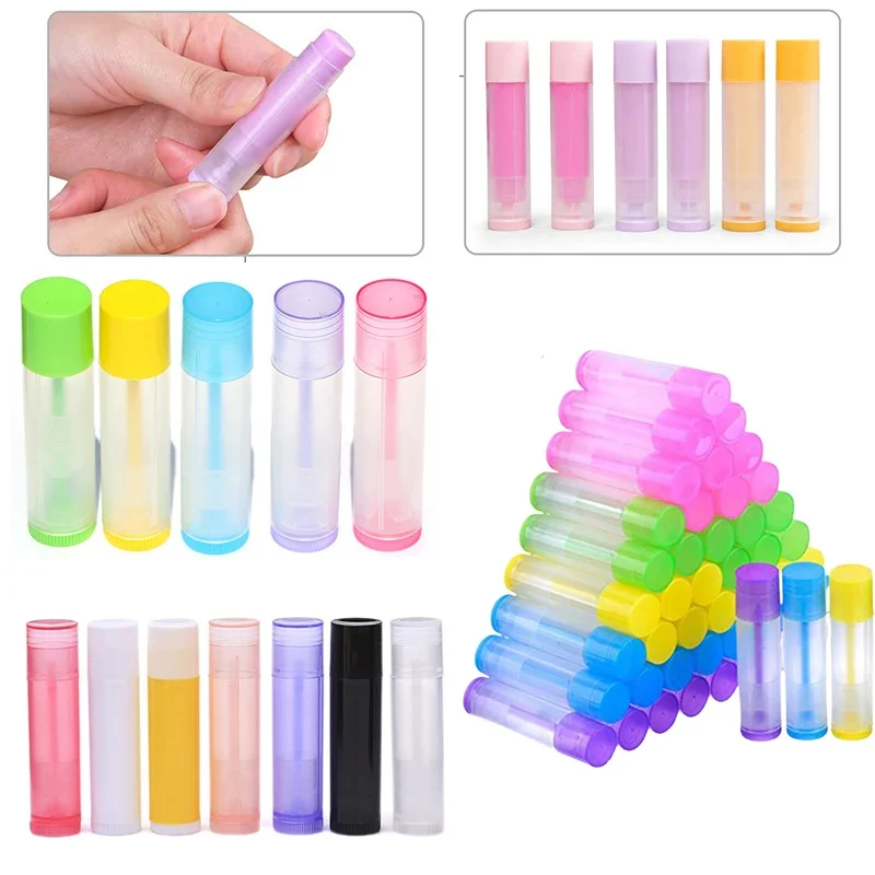 

100Pcs Mini Plastic 5g/5ml Lip Balm Tubes Bottles Empty Refillable Lip Gloss Tubes Containers Lipstick Tubes For DIY Chapsticks