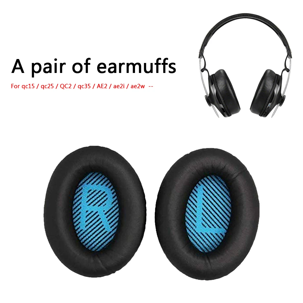 1 Pair Ear Pads Portable Entertainment Earphone Supplies for Bose QuietComfort 15/25/35/Ae2/Ae2i Replacement Cushions