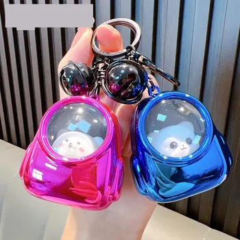 Cute Bear Bag Small Night Light Keychains Kawaii Bags Hang Web Celebrity Atmosphere Light Key Chain