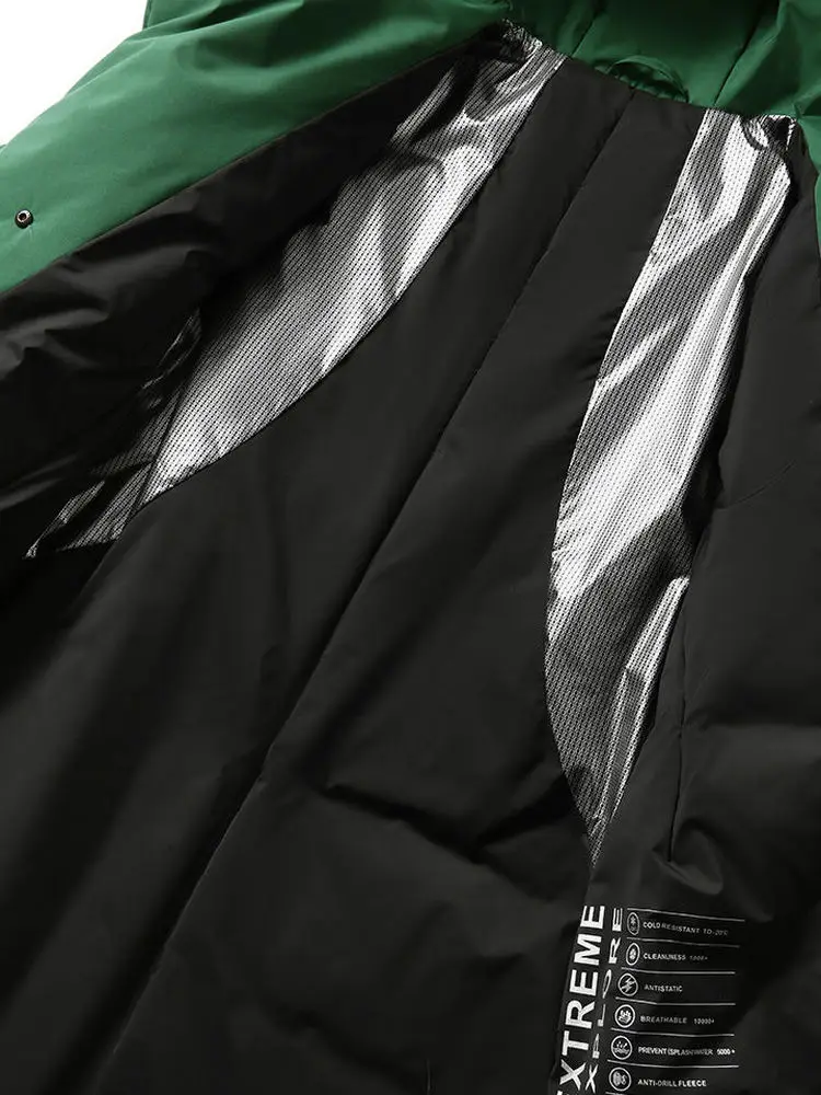 Women's Long Jaet Goose down Quilted Coat Anti-Cold Warm Casual Sle Hooded Long Sve Windproof Regular Thin