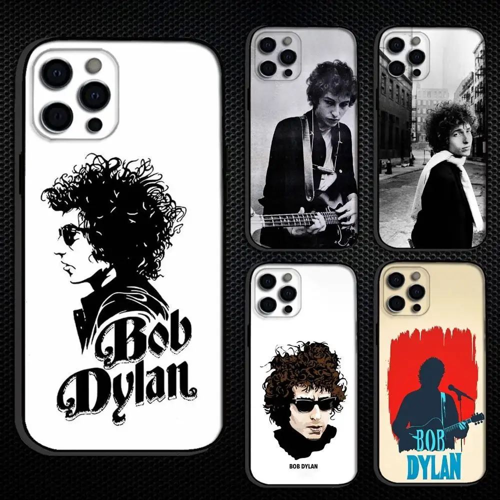 

B-Bob D-Dylan Singer Phone Case For iPhone 16,15,14,13,12,11 Plus,Pro Max, Others Soft Black Cover