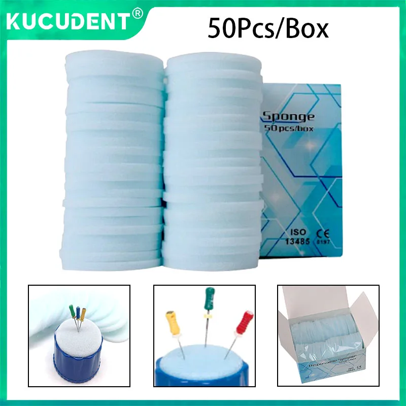 50pcs/Box Dental Disposable Clean Sponge Pad Soft Foam for Endodontics Files Cleaning Oral Care Dentist Material Dentistry Tool
