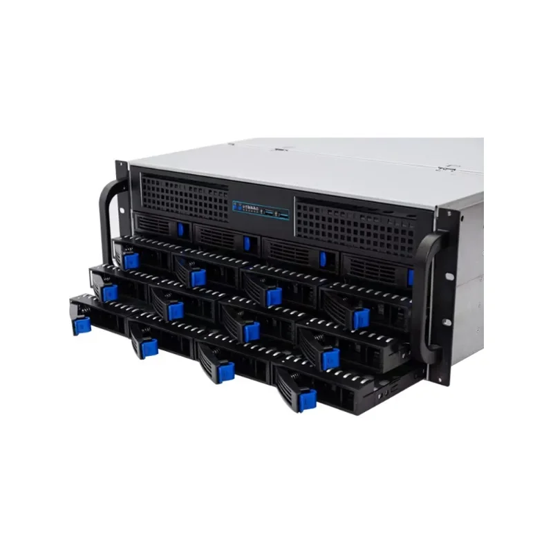4U-R4416 hot-swappable server industrial chassis 16 hard disk bits, dual main board ATX power bits