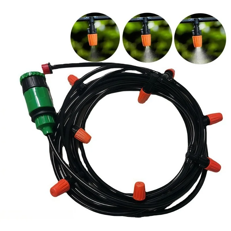 15M Adjustable Orange Misting Kit Garden Automatic Watering System Outdoor Summer Spray Cooling Humidification Irrigation Set