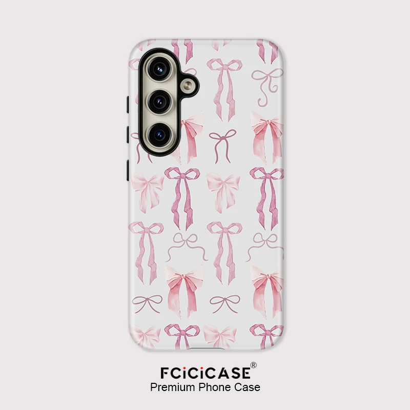 Fcicicase Роскошный чехол для телефона с розовым бантом для Samsung Galaxy A56 5G A36 A 36 A16 A26, противоударный двухслойный чехол из ТПУ для ПК, мягкий чехол