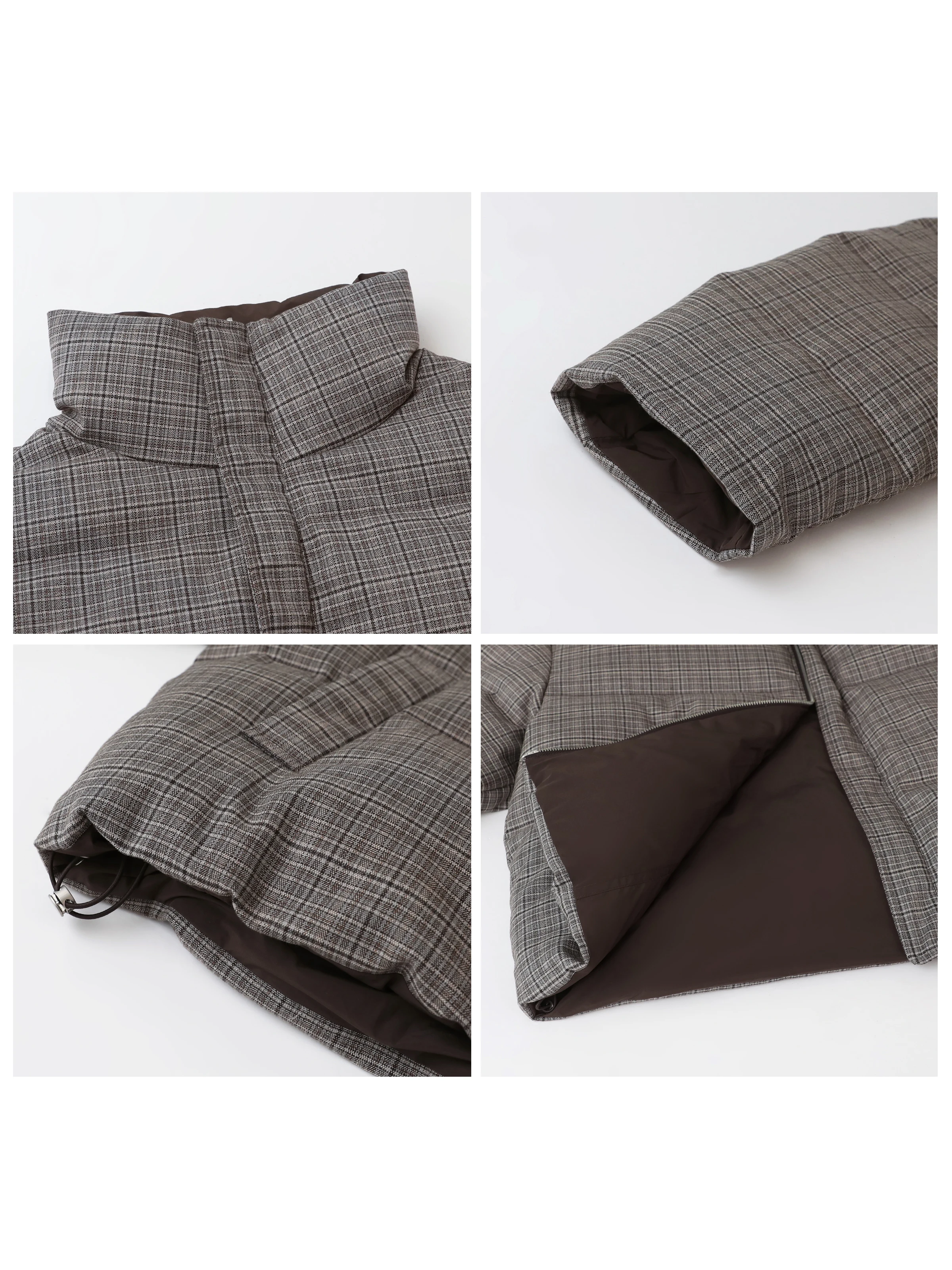 شيك فين النساء أسفل معاطف الرجعية الوجهين الوقوف طوق أسفل سترة 90 الأبيض بطة أسفل معطف الإناث الخريف الشتاء 2025