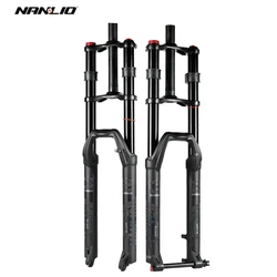 NanLio Double Shoulder MTB Air Forks 26 27.5 29’ 150MM Super Travel Aluminium Alloy with Damping Shock Speed  E-bike Fork