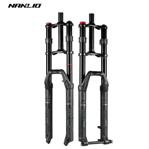 NanLio 더블 숄더 MTB 에어 포크 26 27.5 29' 150MM 슈퍼 여행용 알루미늄 합금, 댐핑 충격 속도 전자 자전거 포크