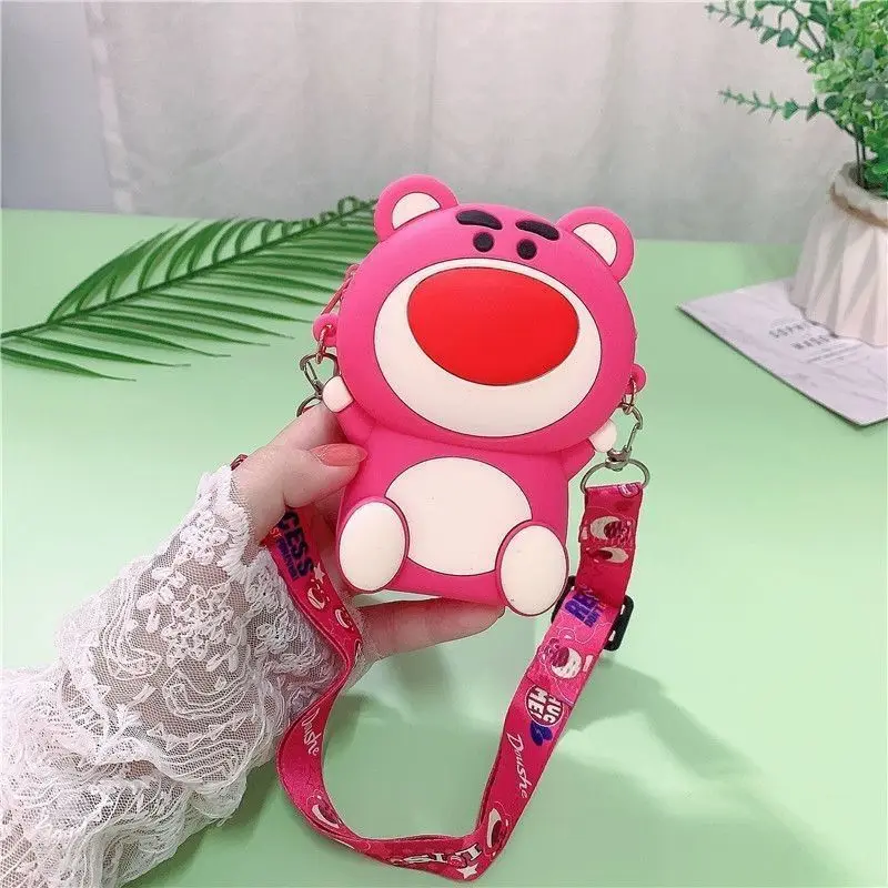 Disney Boys and Girls Fashion Croosbody Bags Cute Lotso Bear Kids Coin Wallet Lovely Hand Bag Children Mini Shoulder Bag