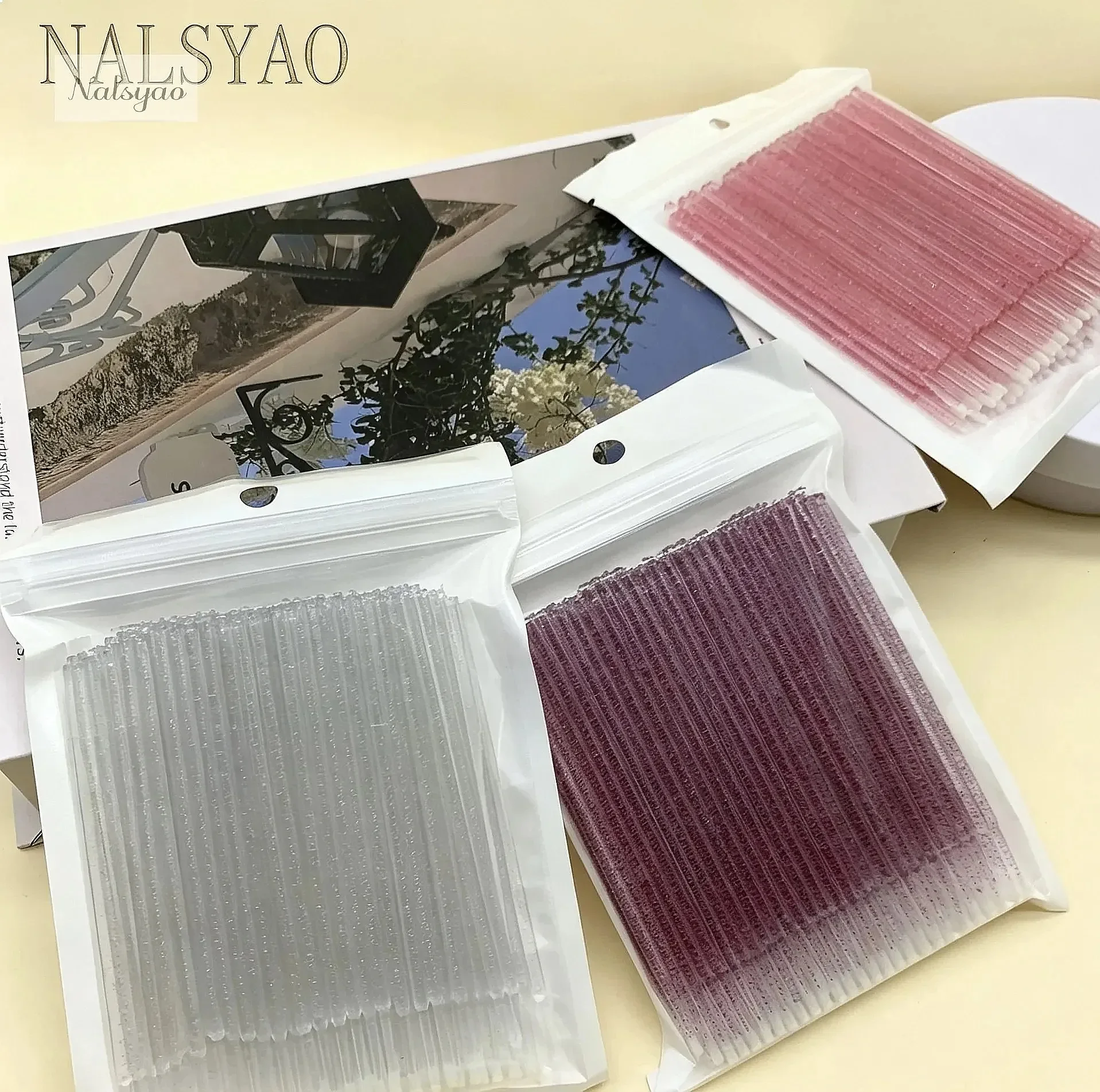 100/300/500pcs Micro Brush Crystal Lash Remover Swab Eyelash Extension Applicator Makeup Tools Microbrush Mascara Wands