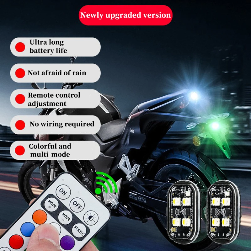 RGB Led Car Strobe Lights Motorcycle LED Flash Position Wireless Light Aircraft Airplane Helicopter Warning Lights Accessories
