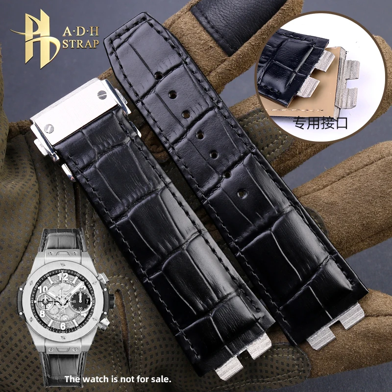 

For Hublot Bigbang Tattoo Generation Watch Strap Special Quick Release Interface Cowhide Band Men's Belt 27mm Waterproof