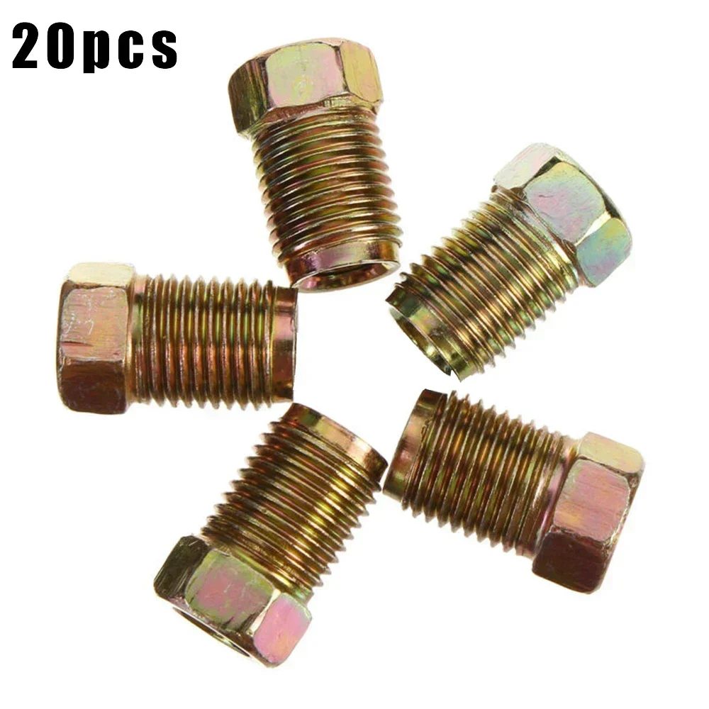 20x Brake Line Fittings Nuts Male Metric 10mm*1mm End Union For 3/16\