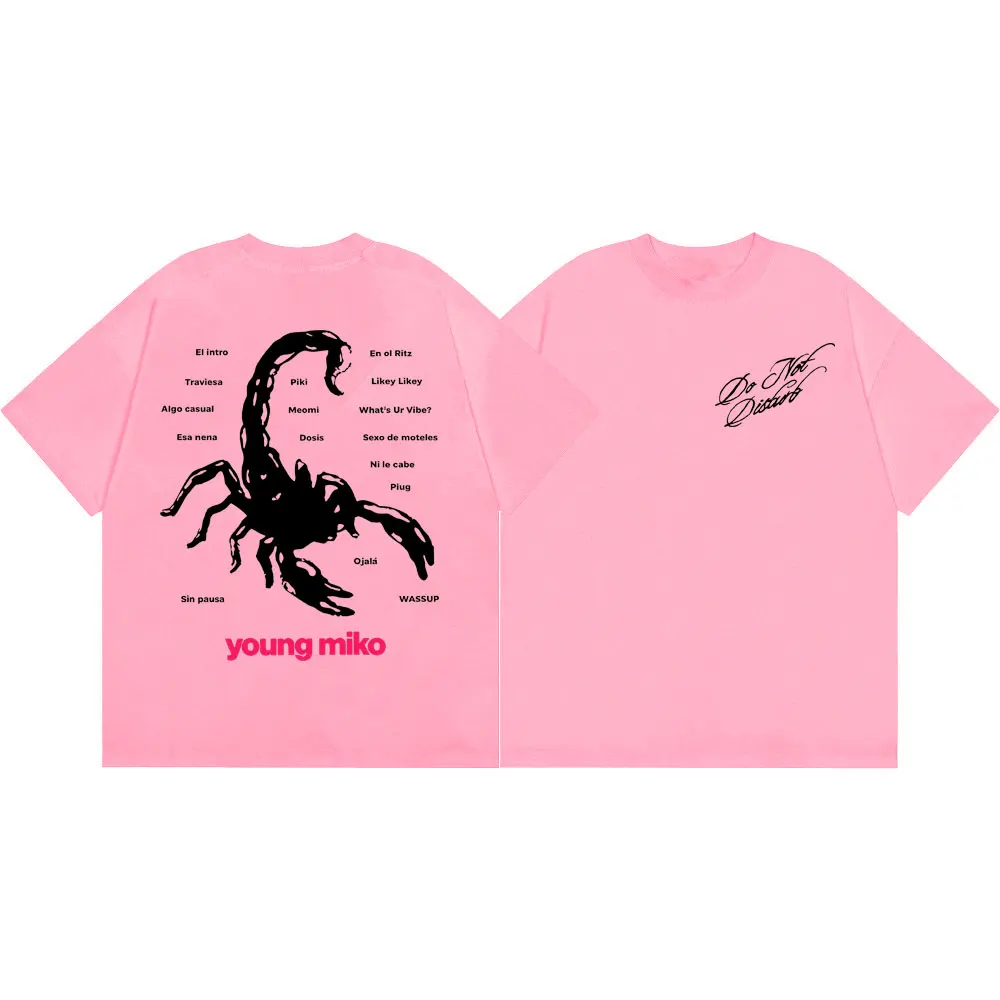 Rapper Young Miko Album-Print T-Shirt Mode Hip-Hop Kurzarm Sommer T-Shirts Herren Damen Lässig Locker 100% Baumwolle T-Shirts – Detail 7