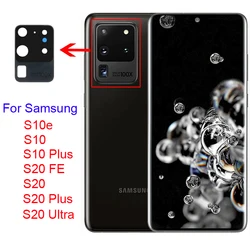 2pcs Back Camera Glass Lens For Samsung Galaxy S10E S10 S20 Plus Ultra S20+ S20 FE Phone Rear Lens With Adhesive