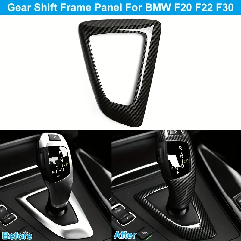 Carbon Fiber Gear Shift Panel Decor Cover Fit BMW F20 F21 F22 F23 F30 F31 Car Interior Modification Trim