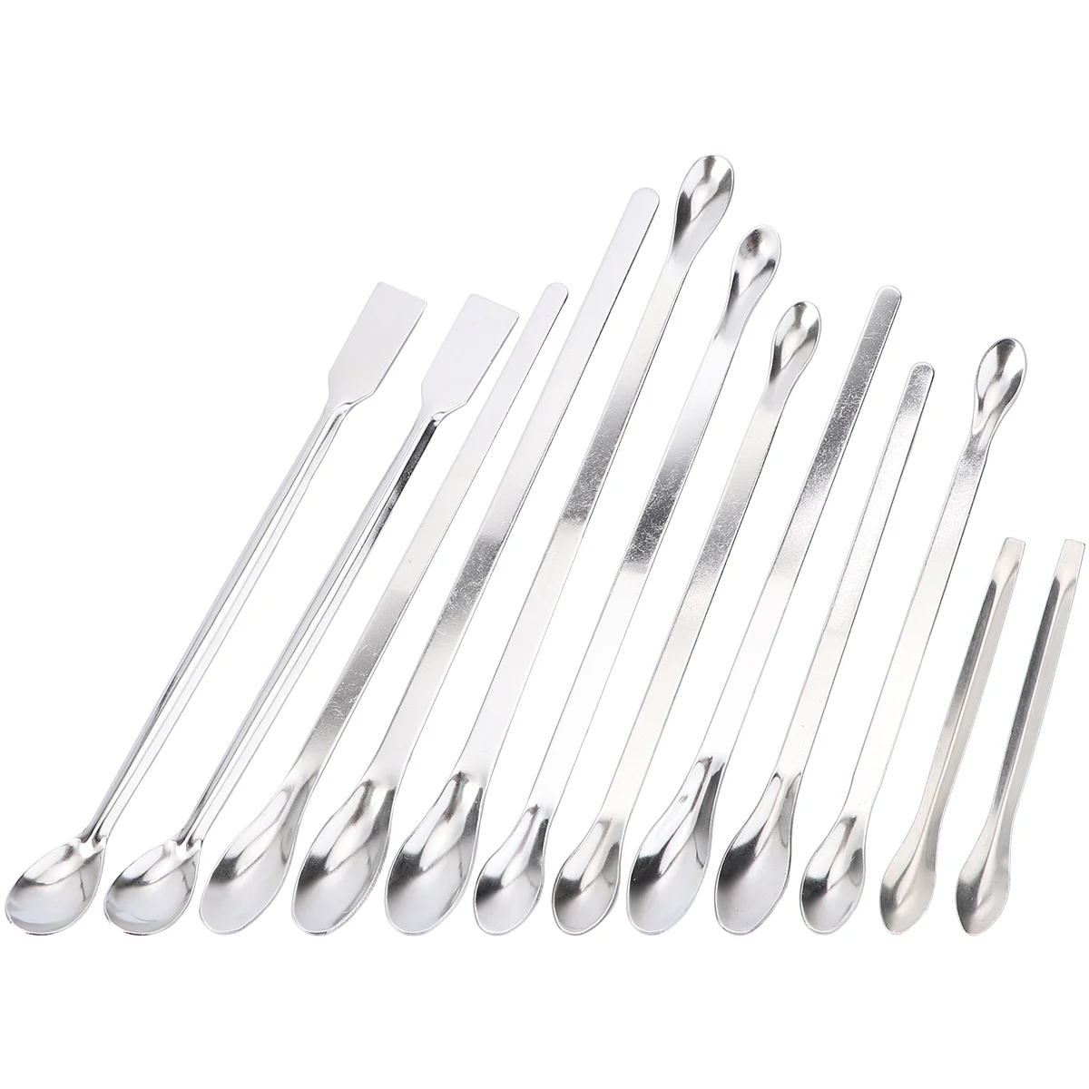 12 PCS Sampling Spoons Medicine Stainless Measuring Cups Scoops Steel Double Head