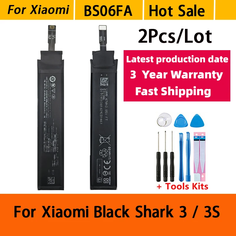 NEW 2pcs BS06FA Battery 2x2360mAh BlackShark For Xiaomi Black Shark 3 3S Shark3 Phone Batteries Bateria Batterij