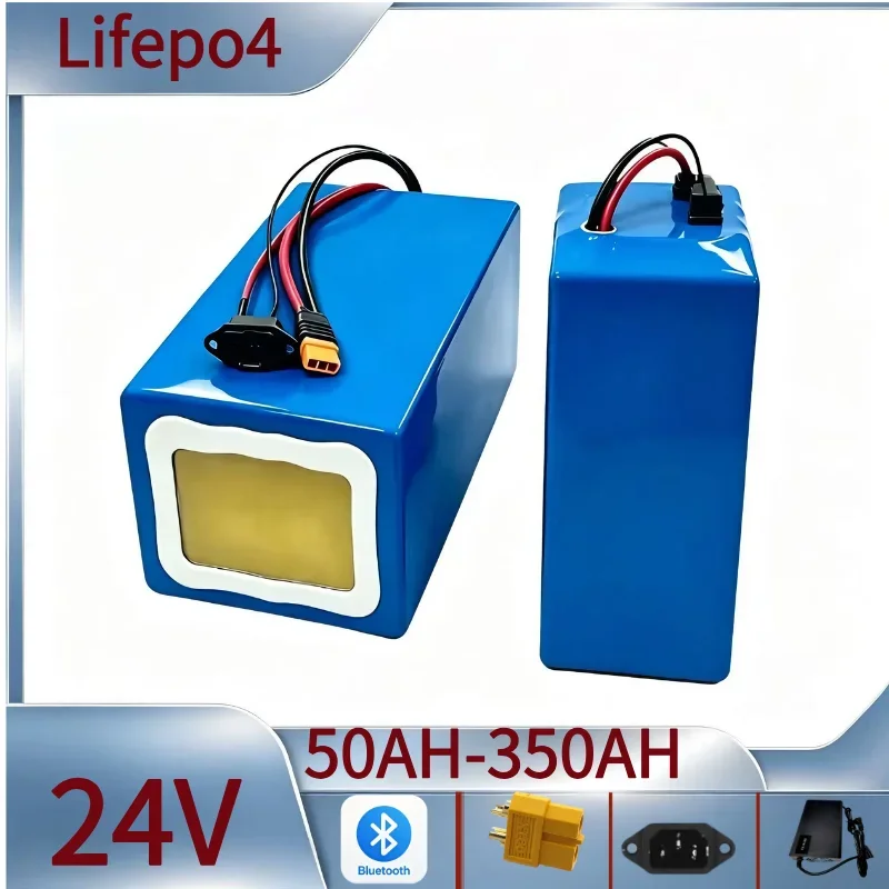 24V Long Lifespan Deep Cycle LiFePO4 Storage Power Pack 100Ah To 350Ah Fit RV Yacht Solar Off-Grid Emergency Power Fishing Outbo
