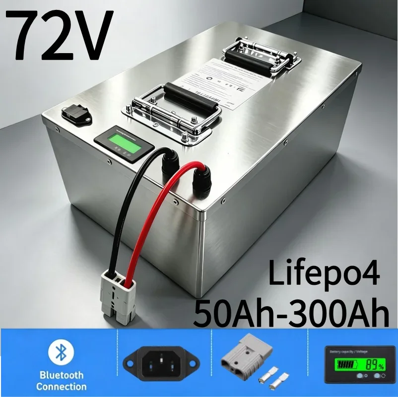 Wholesale Hot Selling 72V 24S LiFePO4 Storage Battery 50Ah‑300Ah Built‑in BMS Deep Cycle Rechargeable Pack for 3000W‑7000W Elect