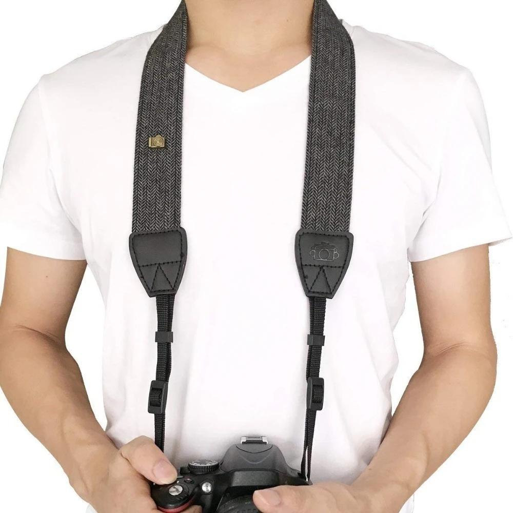 

For Sony/ Nikon Camera Belt For DSLR Digital SLR Adjustable Cotton Leather Camera Shoulder Neck Strap Belt Portable Camera Strap