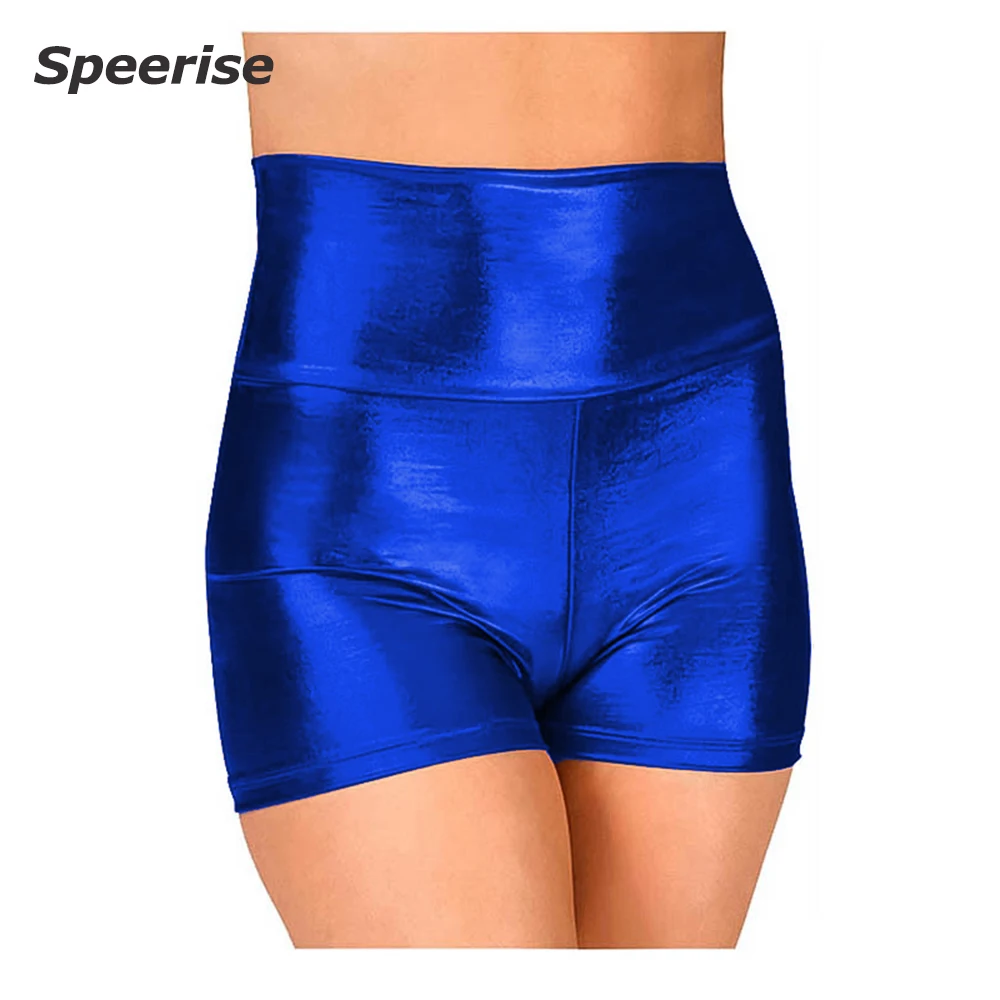 Women Shiny Metallic Sexy Shorts Dance Jazz Pole Ballet Dance Fitness Dancing Shorts High-waisted Twinkle Plus Size Dancewear