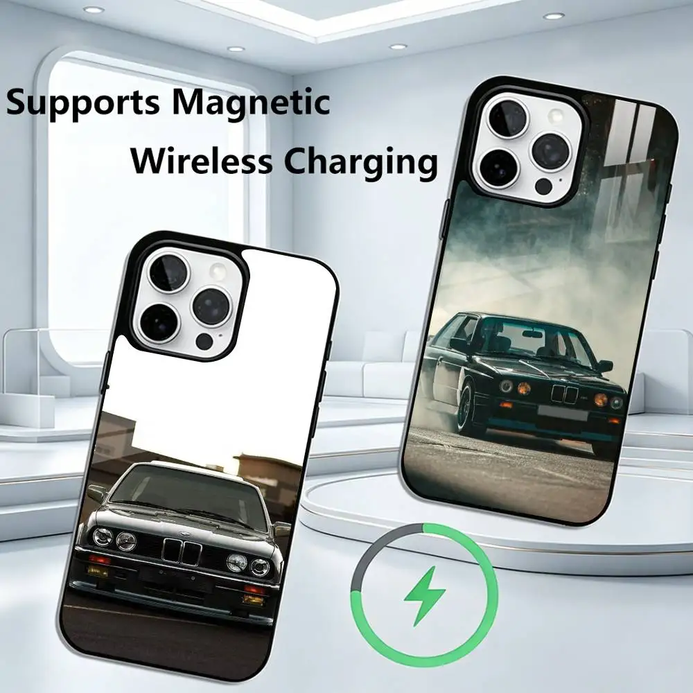 

E-E30 Car for B-BMW Phone Case For iPhone17,16,15,14,13,12,11 Plus,Pro Allows magnetic wireless charging
