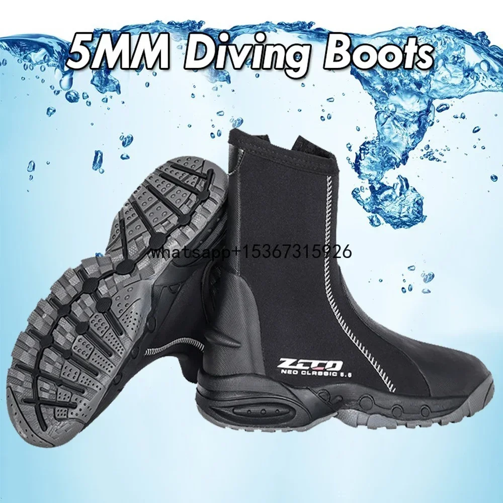 New Mens 5mm Neoprene Diving Boots High Upper Cold Proof Swimming Shoes for Snorkeling Surf Kayak Sailing Beach Creek