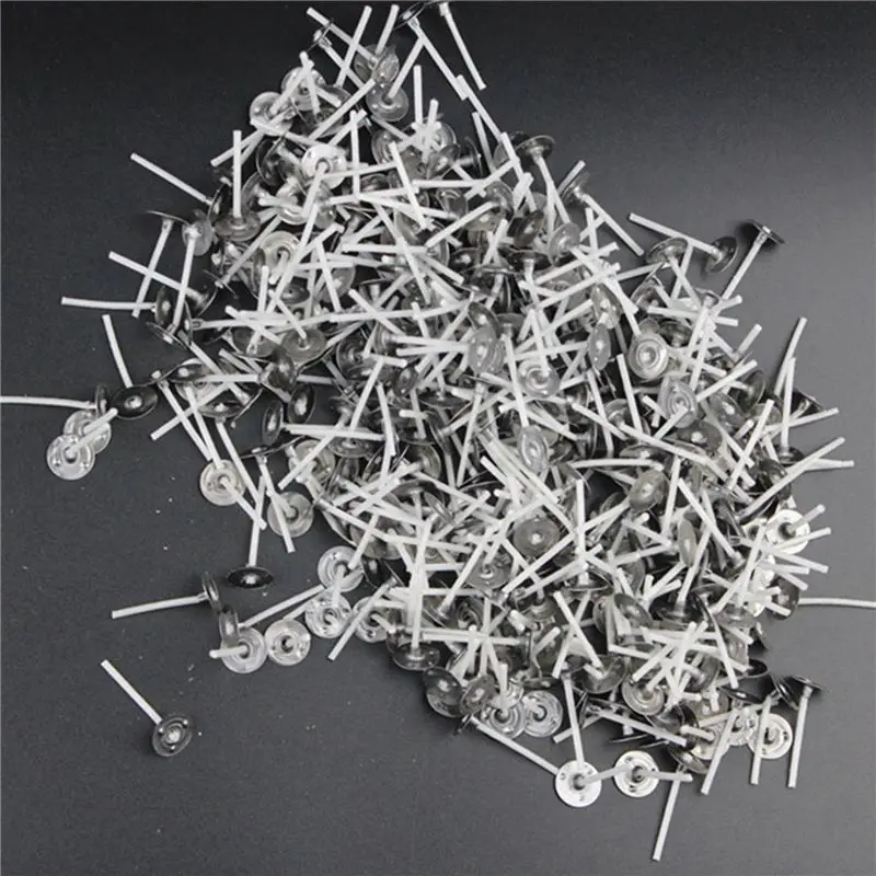 ABMO 4000Pcs/Lot Candle Wicks 1 Inch Low Smoke Candle Wick With Metal Tabs Tea Light Wicks For Candle Making