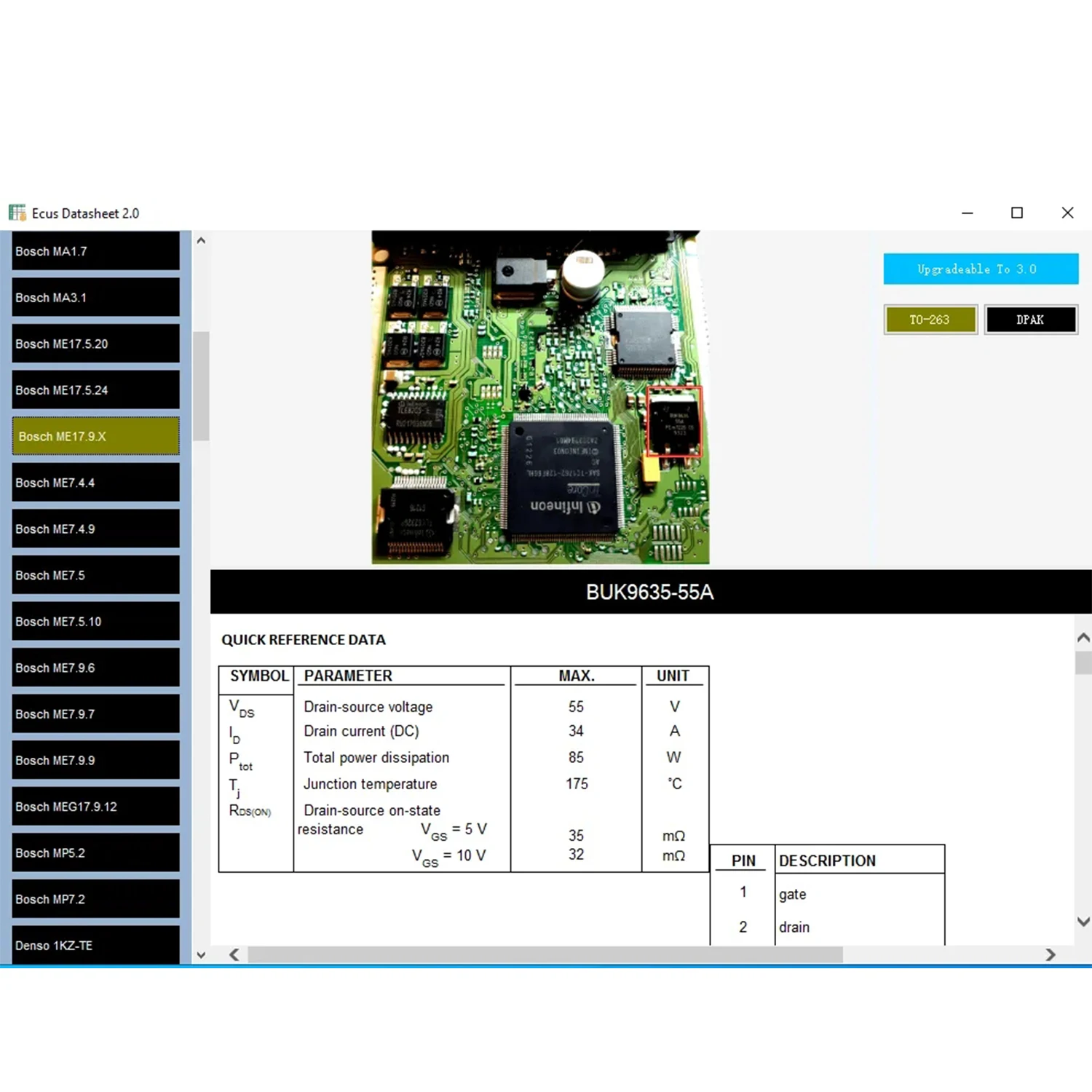 Ecus Datasheet 2.0 Software ECU Repair Software PCB Schematics with Electronic Components of Car ECUs and Additional Information