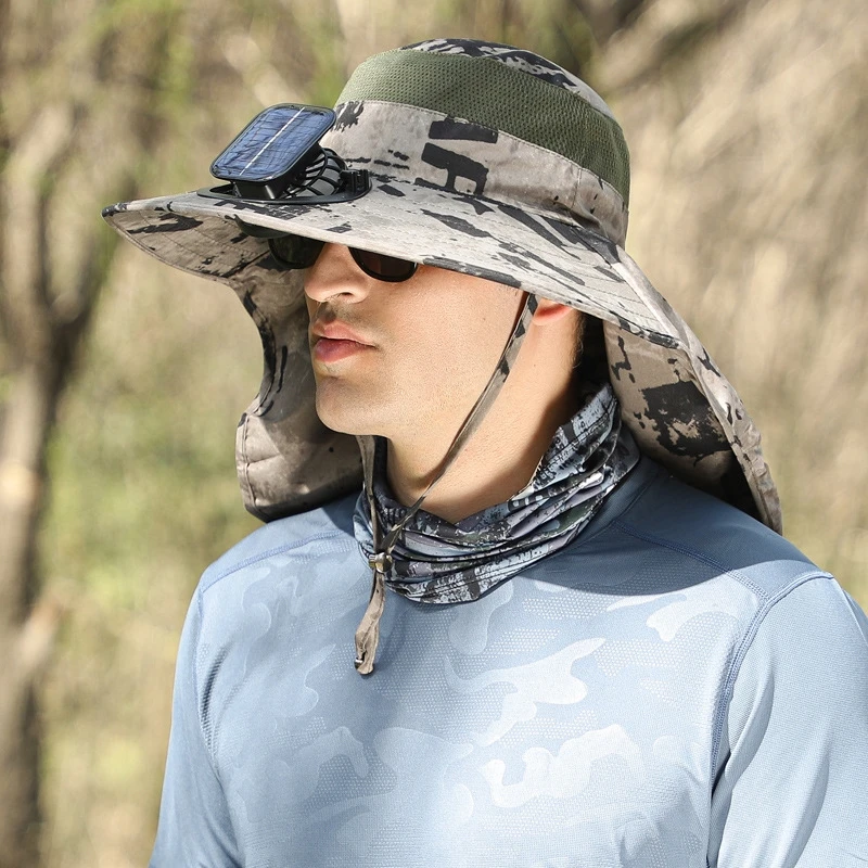 Outdoor mountaineering , male solar fan , summer , fisherman at, male sun hat