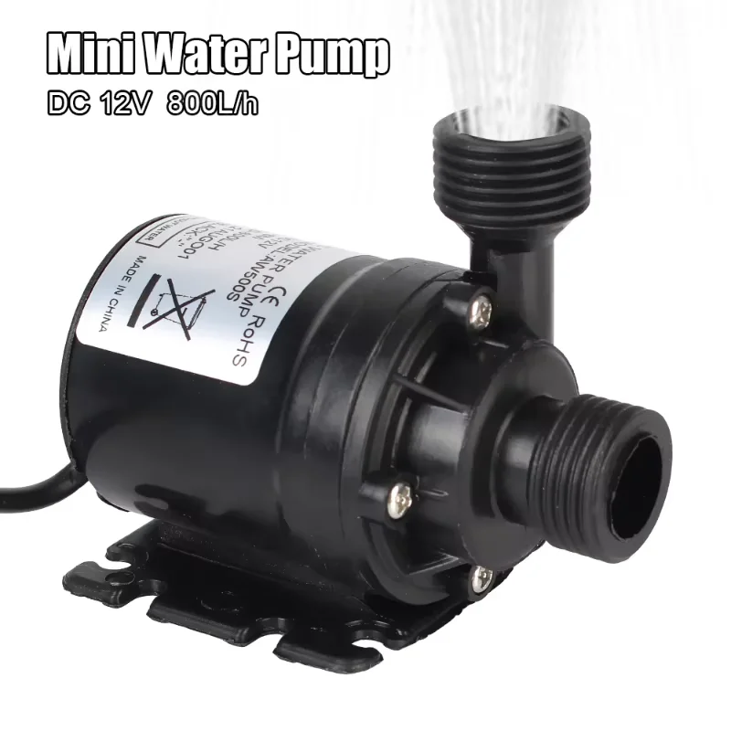 Submersible Pump Super Quiet Portable Brushless Motor , DC 12V, 24V Flow 800L/H,  Cooling System, Fountain Heat Pumps