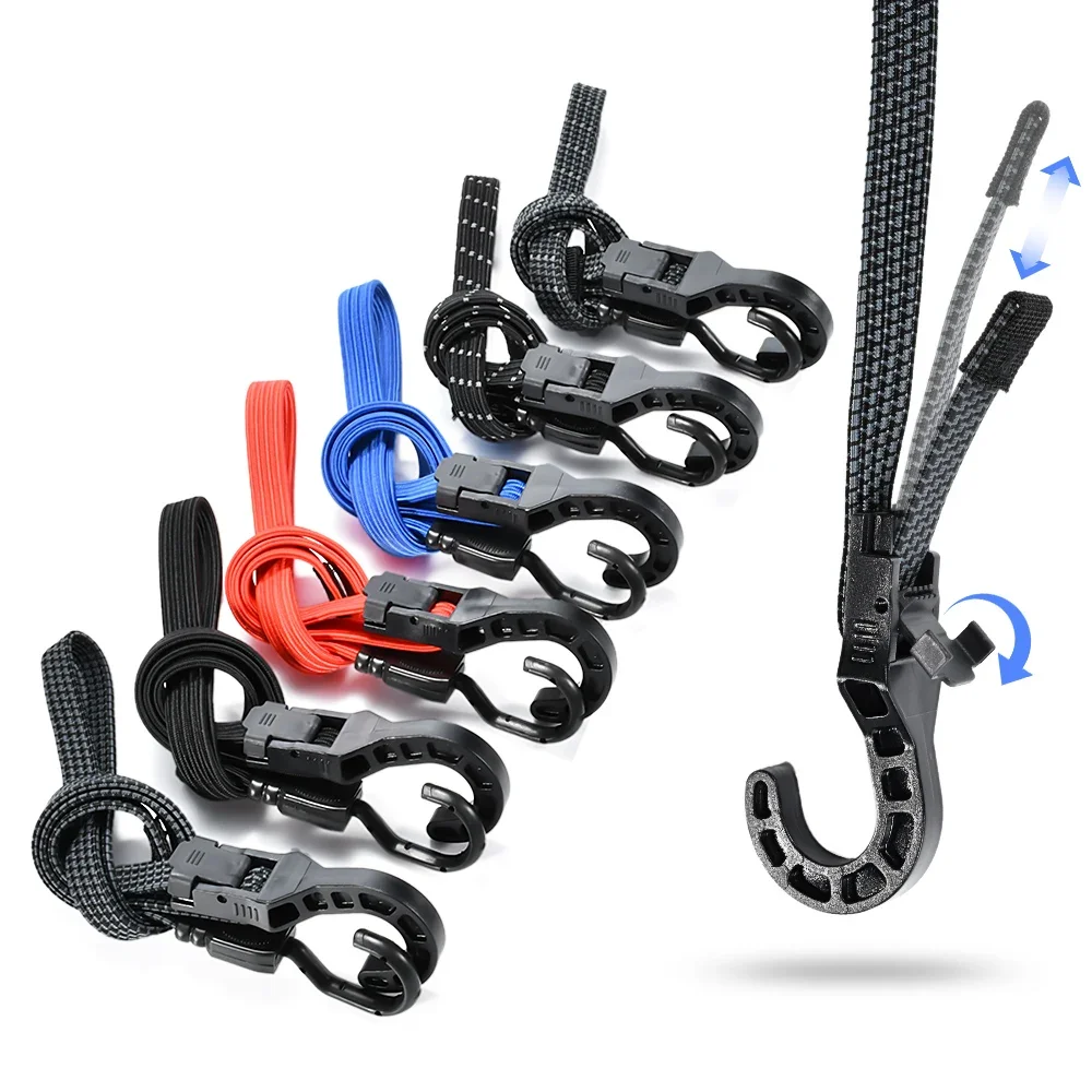 Latest Patented 70kg Tensile Strength Marine Grade Latex Durable Fully Adjustable Rubber Flat Bungee Cord with Easy-Flip Latch