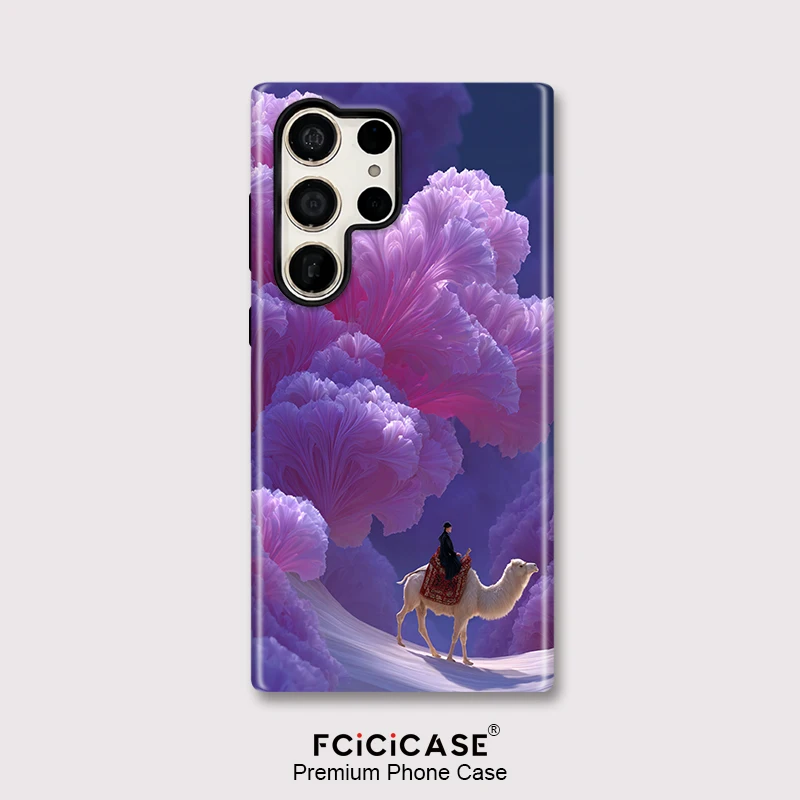 

Чехол для телефона Fcicicase S25 с верблюжьим узором для Samsung Galaxy A56 A26 A36 A16 S20 FE S23 Ultra S24 Plus, акриловый двухслойный чехол