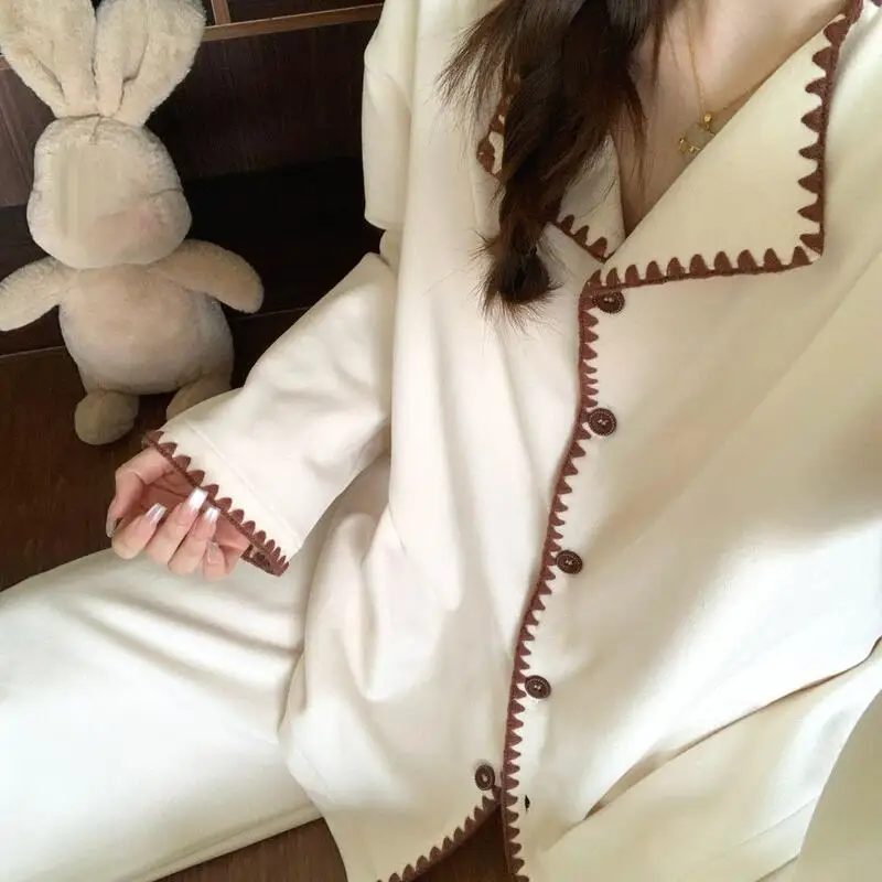 

Женские пижамы, домашняя одежда, студенческая утолщенная бархатная флисовая одежда для девочек, осень-зима, верхняя одежда больших размеров, теплая женская одежда для сна, костюм