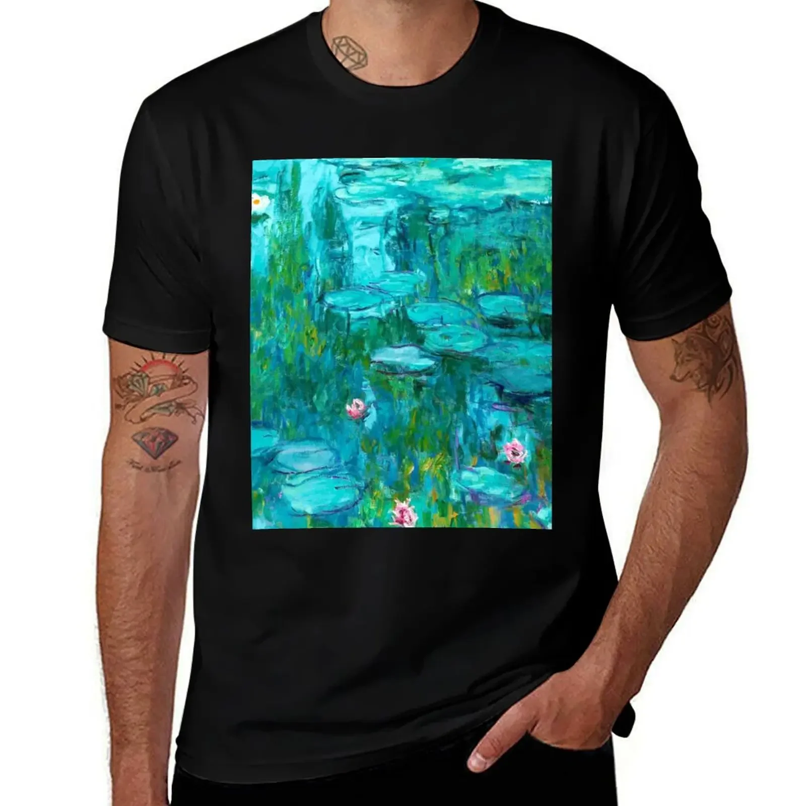 Claude Monet Water lilies (17) T-Shirt anime clothes vintage essential t shirt clothing for men