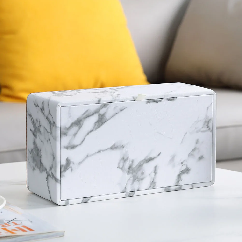 

Marble Pattern Tissue Box Storage Holder Practical Home Desktop Napkin Case Paper Towel Dispenser Office Living Room