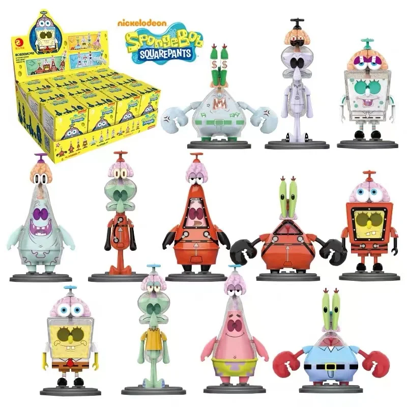 SpongeBob Flying Brain Series Blind Box Compatible With Lego Large Particle Assembly Block Children's Christmas Gift Toys