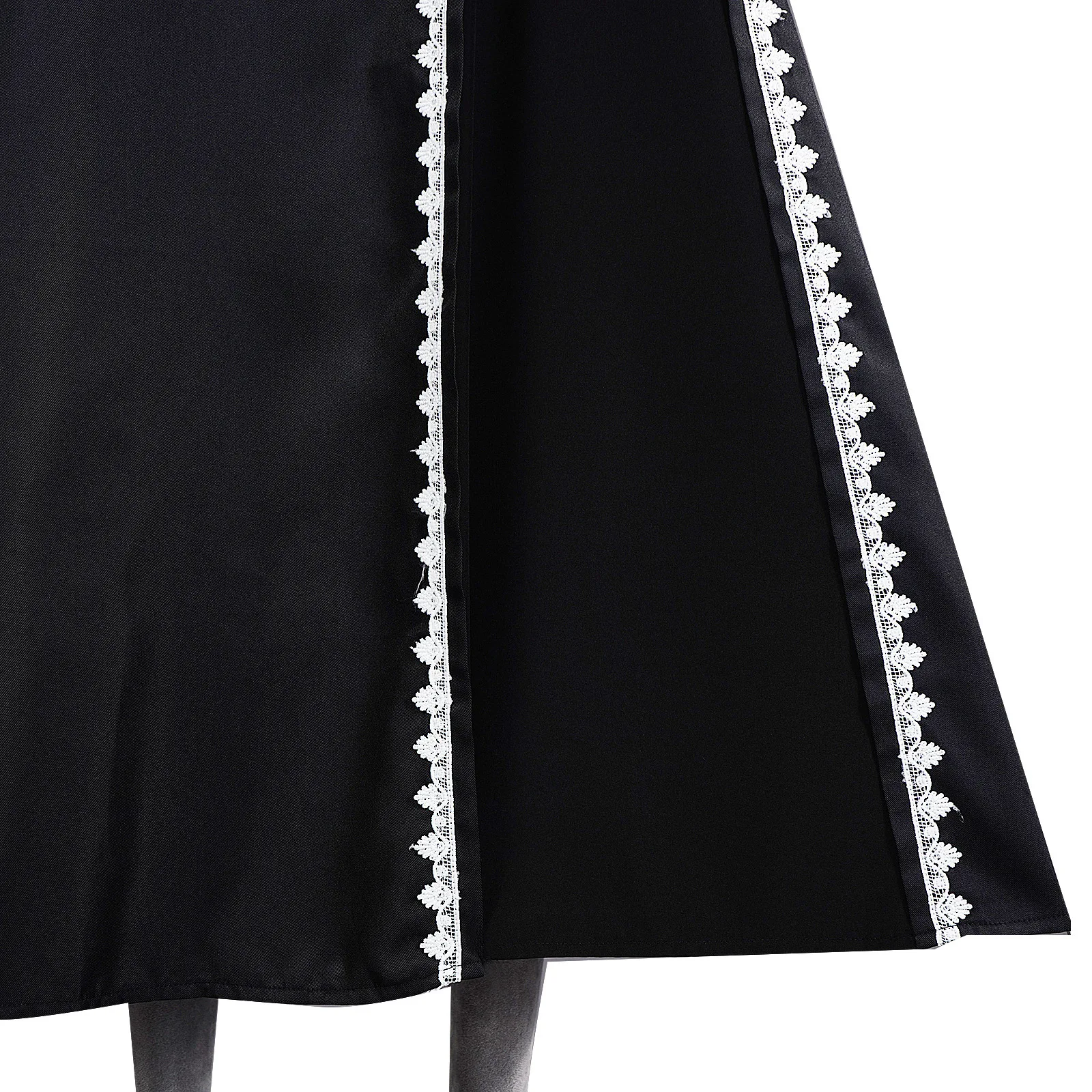 중세 복고풍 공연 의상 코스프레 의상 모슬린 가운 복고풍 사제 의상 긴 소매 레이스 드레스 세트