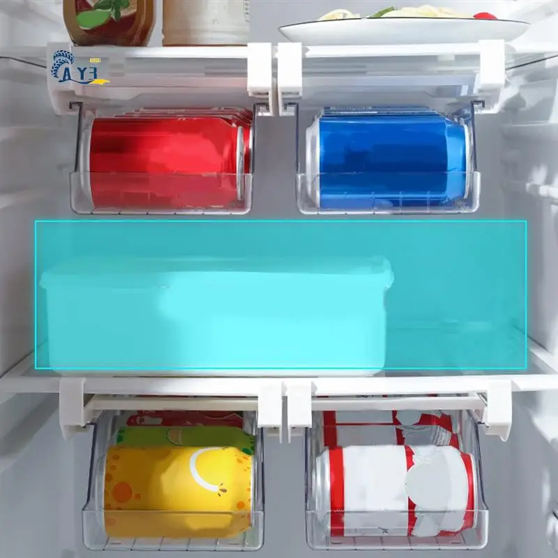 

AY03-White Storage Rack Refrigerator Suspended Beverage Storage Box Soda Cans Beer Eggs Fruit Kitchen Accessories