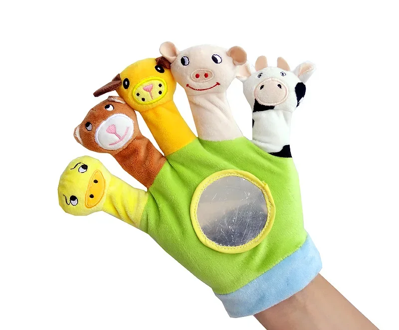 Baby Plush Toys Happy Family Fun Cartoon Animal Finger Puppet Hand Kid Learning & Education Toys Gifts Figures Puppet