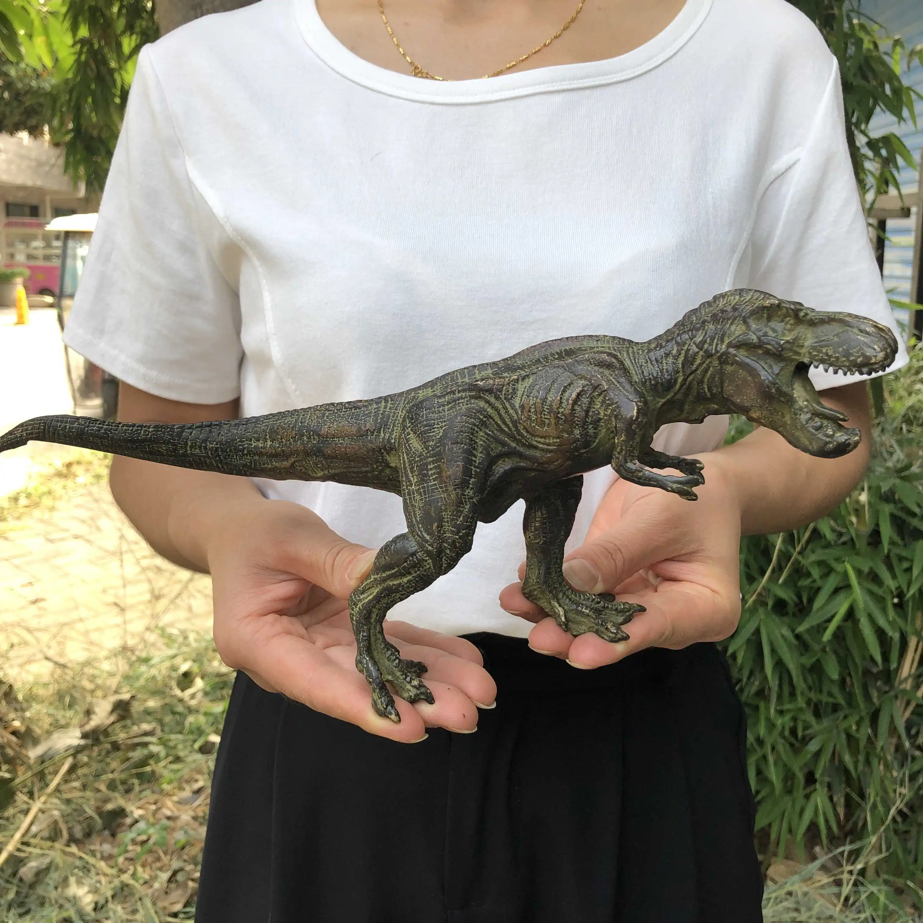 

Vintage Bronze Dinosaur rex statue, Big Ornaments Toy Gift,Antique Dinosaurs Toy Desktop Miniature Jurassic Period,Cute Dinosa