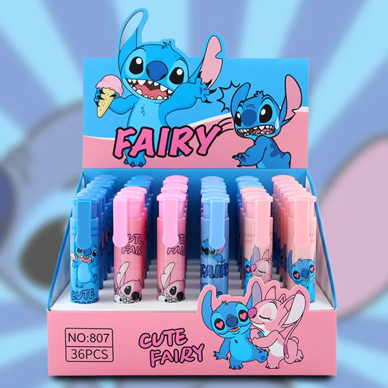 36Pcs Disney Stitch Press Eraser Cute Writing Drawing Rubber Pencil Erasers Stationery School Supplies Wholesale