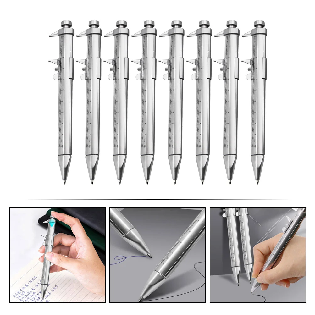 Colored Ink Pens Ballpoint Caliper Student Scaled Ball-point Pen Stationery Portable Writing