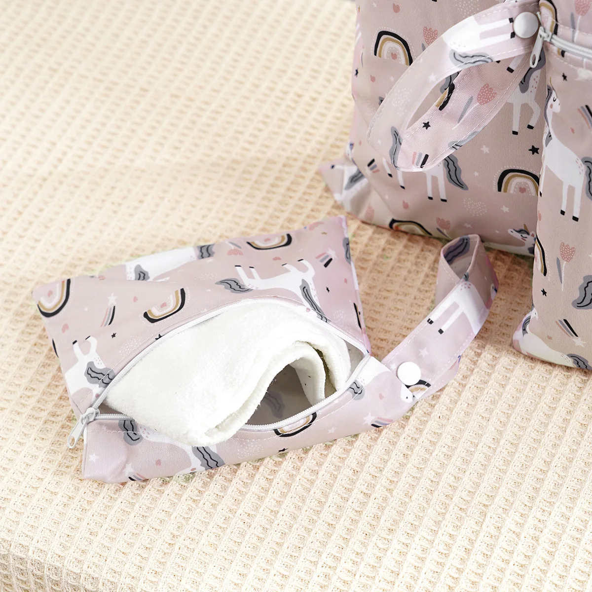 Elinfant 3 pezzi borsa portaoggetti multifunzionale leggera borsa per pannolini impermeabile borsa portatile bagnata e asciutta