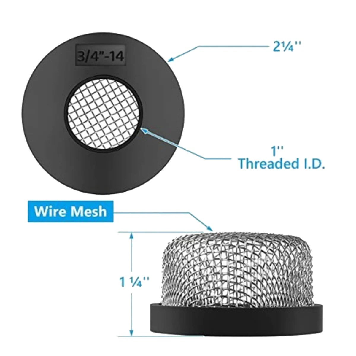 Mesh Aerator Screen Strainer for Livewell Pump, for 3/4 Inch - 14 Female Thread,Enhancing Filtering and Aeration